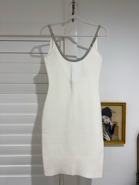 White bandage sequined Dress